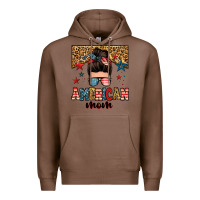 Chestnut american mom junkie messy bun Premium Hoodie - Zillion Design Studio