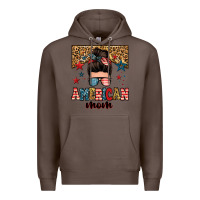 Coffee american mom junkie messy bun Premium Hoodie - Zillion Design Studio