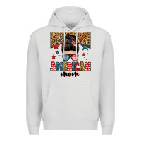 Dove Grey american mom junkie messy bun Premium Hoodie - Zillion Design Studio
