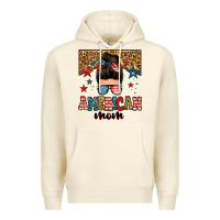 Sandshell american mom junkie messy bun Premium Hoodie - Zillion Design Studio