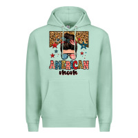 Seafoam american mom junkie messy bun Premium Hoodie - Zillion Design Studio