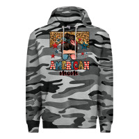Slate Camo american mom junkie messy bun Premium Hoodie - Zillion Design Studio