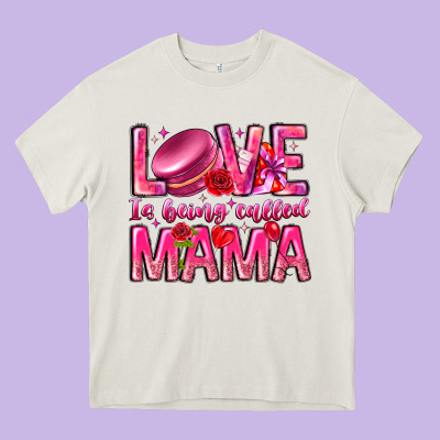 Love Is Being Called Mama Heavy Core Tee Designed By Cowhidedigitalart