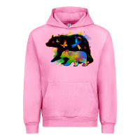 Fuchsia Pink autism mama bear Urban Hoodie - Zillion Design Studio