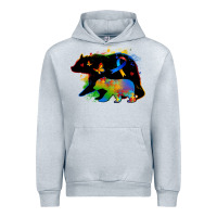 Heather Grey autism mama bear Urban Hoodie - Zillion Design Studio