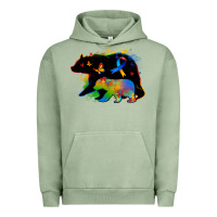 Pigment Oil Green autism mama bear Urban Hoodie - Zillion Design Studio