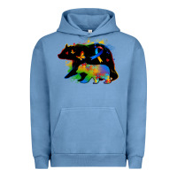 Pigment Pebble Blue autism mama bear Urban Hoodie - Zillion Design Studio