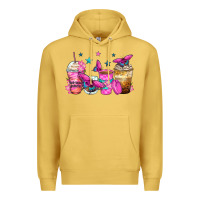 Antique Gold antisocial butterfly coffee cups Premium Hoodie - Zillion Design Studio