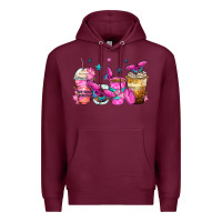 Burgundy antisocial butterfly coffee cups Premium Hoodie - Zillion Design Studio