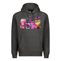Charcoal Heather antisocial butterfly coffee cups Premium Hoodie - Zillion Design Studio
