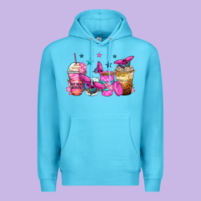Antisocial Butterfly Coffee Cups Premium Hoodie Designed By Zillion Design Studio