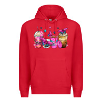 Red antisocial butterfly coffee cups Premium Hoodie - Zillion Design Studio