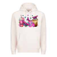 Pale Pink antisocial butterfly coffee cups Premium Hoodie - Zillion Design Studio