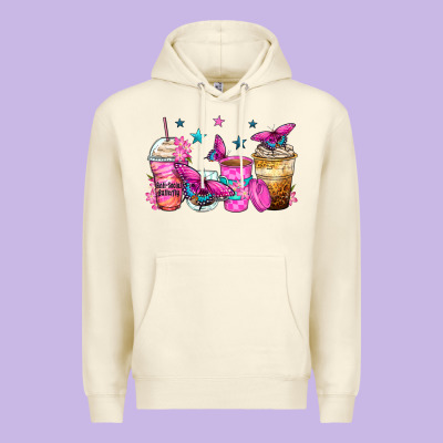 Antisocial Butterfly Coffee Cups Premium Hoodie Designed By Zillion Design Studio