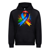 Black autism ribbon Urban Hoodie - Zillion Design Studio