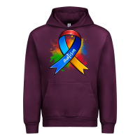 Mauve Wine autism ribbon Urban Hoodie - Zillion Design Studio
