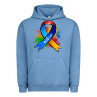 Pigment Pebble Blue autism ribbon Urban Hoodie - Zillion Design Studio