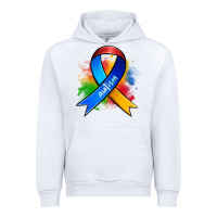 White autism ribbon Urban Hoodie - Zillion Design Studio