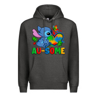 Charcoal Heather ausome stitch autism Premium Hoodie - Zillion Design Studio
