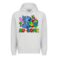 Dove Grey ausome stitch autism Premium Hoodie - Zillion Design Studio