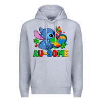 Heather Grey ausome stitch autism Premium Hoodie - Zillion Design Studio