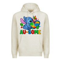 Oatmeal Heather ausome stitch autism Premium Hoodie - Zillion Design Studio