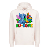 Pale Pink ausome stitch autism Premium Hoodie - Zillion Design Studio