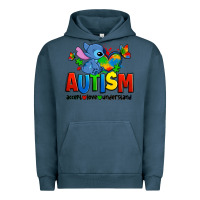 Pigment Midnight Navy autism stitch accept love understand Urban Hoodie - Zillion Design Studio