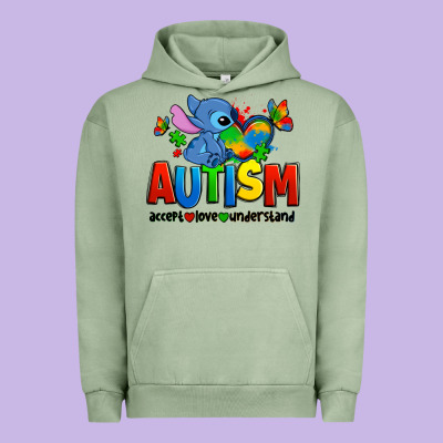 Autism Stitch Accept Love Understand Urban Hoodie Designed By Zillion Design Studio