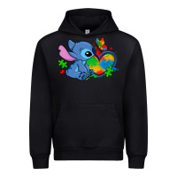 Black autism stitch heart Urban Hoodie - Zillion Design Studio