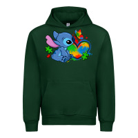 Forest Green autism stitch heart Urban Hoodie - Zillion Design Studio
