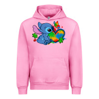 Fuchsia Pink autism stitch heart Urban Hoodie - Zillion Design Studio