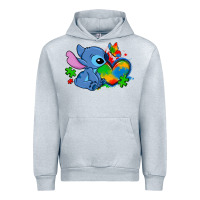 Heather Grey autism stitch heart Urban Hoodie - Zillion Design Studio