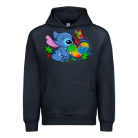 Navy autism stitch heart Urban Hoodie - Zillion Design Studio
