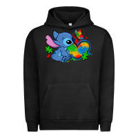 Pigment Black autism stitch heart Urban Hoodie - Zillion Design Studio