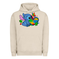 Pigment French Oak autism stitch heart Urban Hoodie - Zillion Design Studio