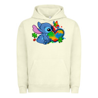 Pigment Pistachio autism stitch heart Urban Hoodie - Zillion Design Studio