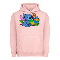 Pigment Salmon autism stitch heart Urban Hoodie - Zillion Design Studio