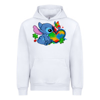 White autism stitch heart Urban Hoodie - Zillion Design Studio