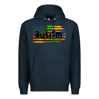 Navy autism american flag Premium Hoodie - Zillion Design Studio