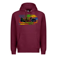 Burgundy autism american flag Premium Hoodie - Zillion Design Studio