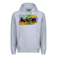 Heather Grey autism american flag Premium Hoodie - Zillion Design Studio