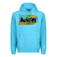 Ocean Blue autism american flag Premium Hoodie - Zillion Design Studio