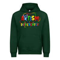 Forest Green autism stitch seeing the world differently Urban Hoodie - Zillion Design Studio