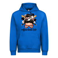 Cobalt baseball life messy bun Urban Hoodie - Zillion Design Studio