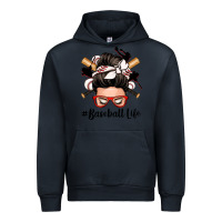 Navy baseball life messy bun Urban Hoodie - Zillion Design Studio