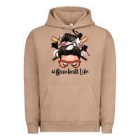 Pigment Burro baseball life messy bun Urban Hoodie - Zillion Design Studio