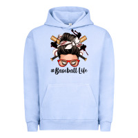 Pigment Grape Ice baseball life messy bun Urban Hoodie - Zillion Design Studio