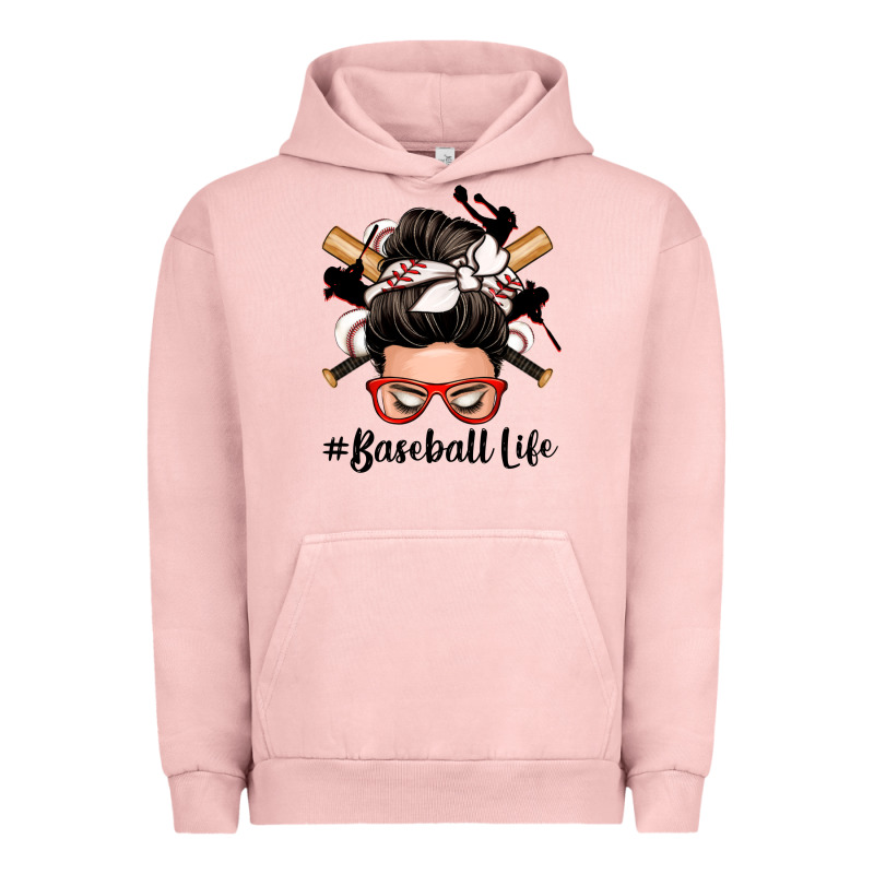 Baseball Life Messy Bun Urban Hoodie by Zillion Design Studio | Teevron