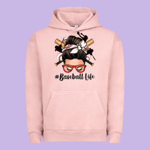 Baseball Life Messy Bun Urban Hoodie Designed By Zillion Design Studio